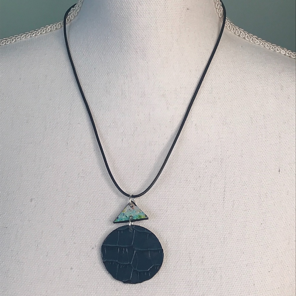 2-PIECE SET ❤️BLUE REVERSIBLE Handmade Lea…